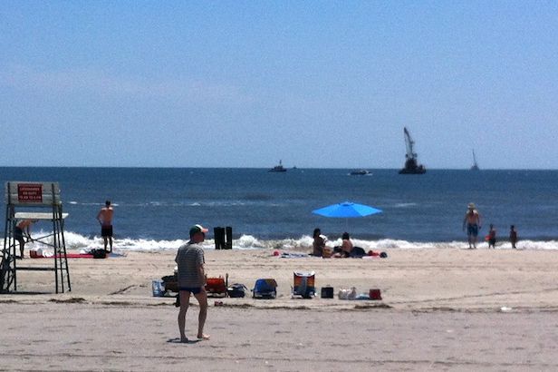 The offshore component is visible from the beach